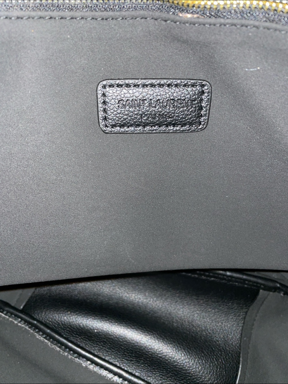 Saint Laurent Black Leather Tote with Gold YSL Emblem - Picture 8 of 12